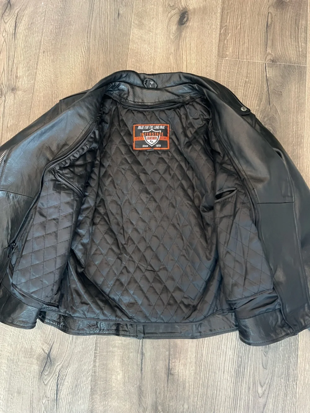 Womens Black Leather Motorcycle Jacket - Picture 6 of 10